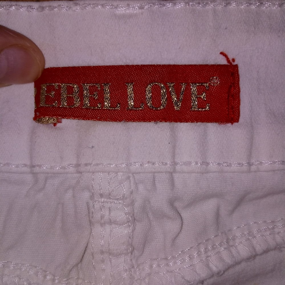 REBEL love women's white double button pants size 13/14 A-37 - Picture 2 of 4